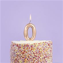 Gold Number Zero Candle