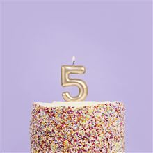 Gold Number Five Candle