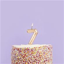 Gold Number Seven Candle