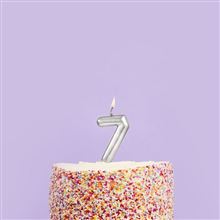 Silver Number Seven Candle