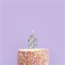 Silver Number Eight Candle