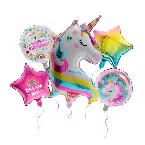 Let's Party Set of 5 Birthday Balloons Unicorn