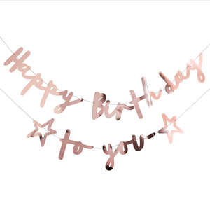 Rose Gold 'Happy Birthday To You' Banner 4m