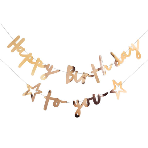 Gold 'Happy Birthday To You' Banner 4m