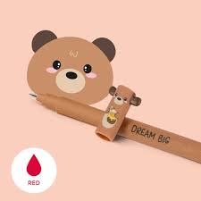 Erasable Gel Pen - Teddy Bear Red ink