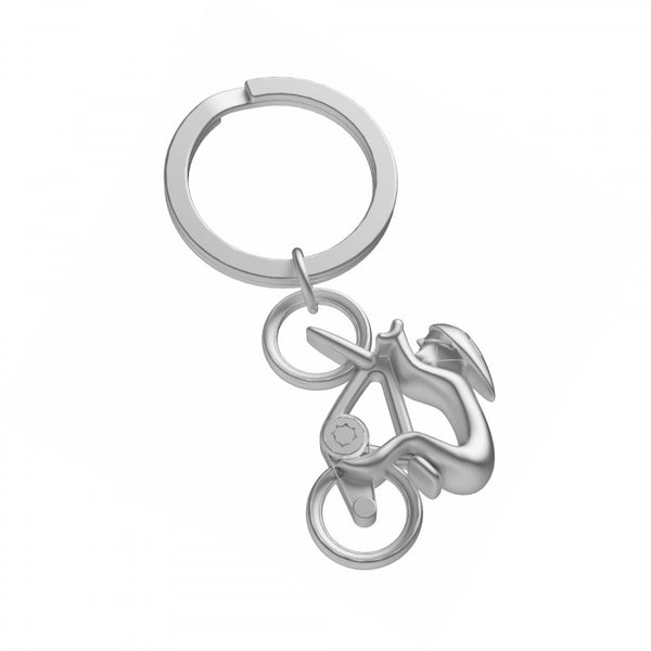 Metalmorphose Keyring Silver Cyclist