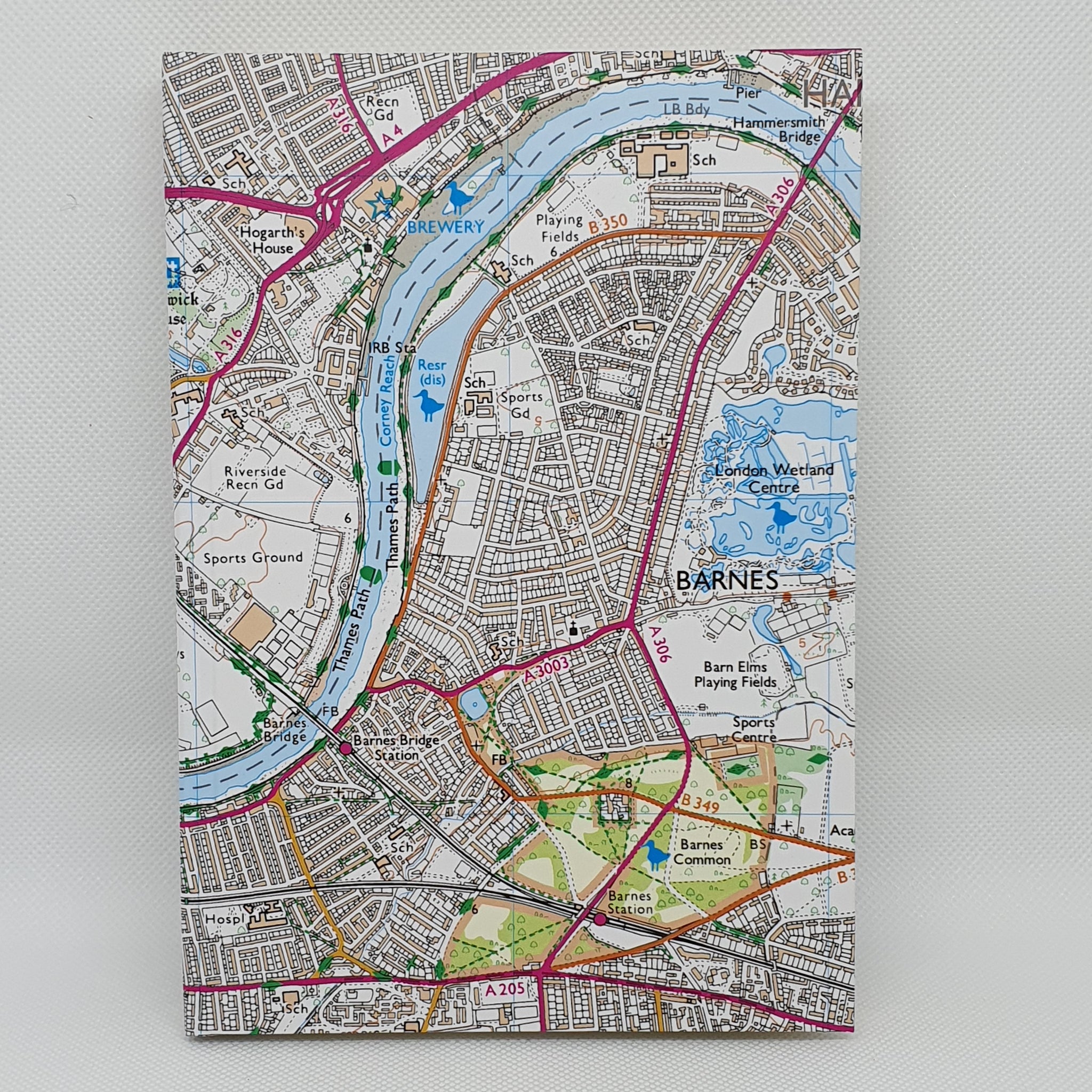 Barnes Map A5 Hardback Notebook
