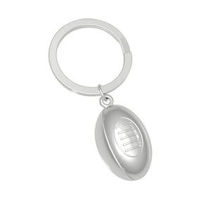 Metalmorphose Keyring Silver Rugby Ball