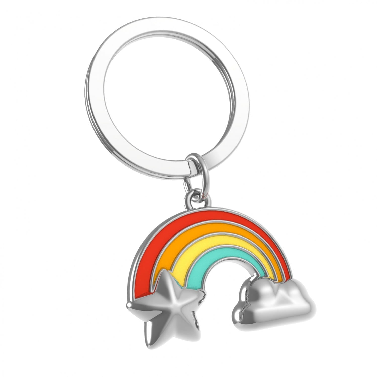 Metalmorphose Rainbow with Cloud and Star Keyring