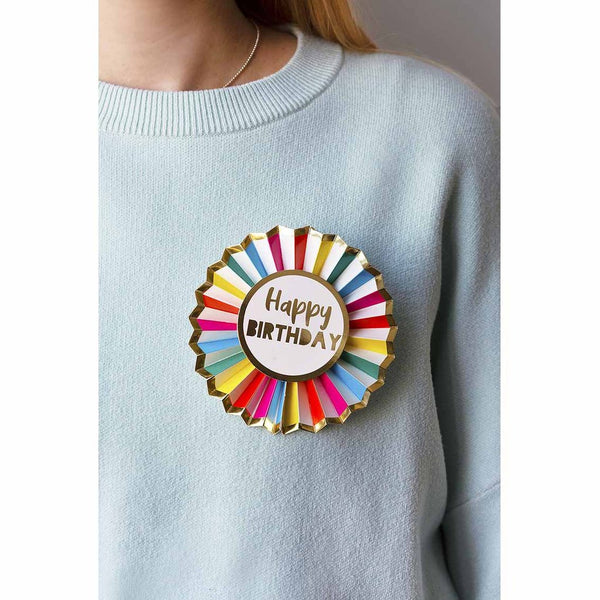 Rainbow Paper Happy Birthday Badge